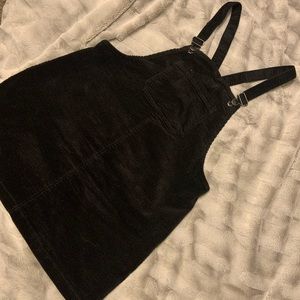 Black velvet mini dress with straps